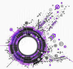 装饰紫色抽象科技圆环