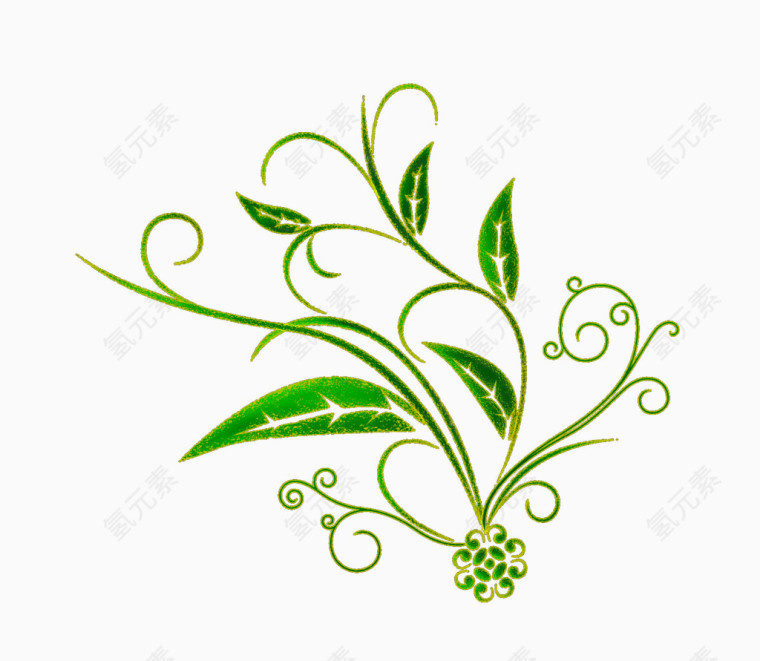 绿色藤蔓花纹