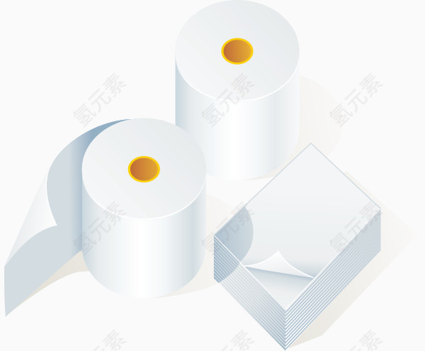 矢量卡通办公文具卷纸