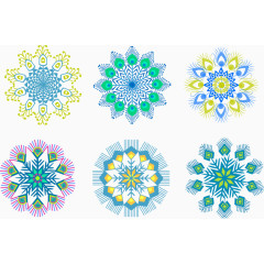 矢量孔雀羽元素雪花