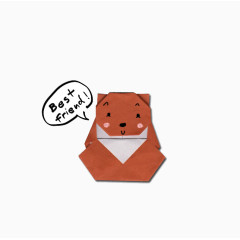 趣味折纸卡通动物小熊