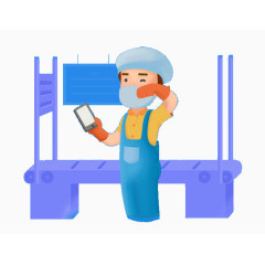 蓝色蓝领工作者