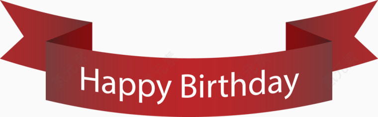 矢量手绘红色横幅