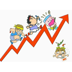 努力向上攀登的小人