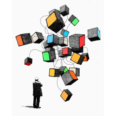 彩色立方体装饰