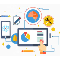 网络学习插图矢量图