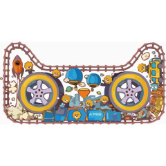 创意火车轨道车轮天猫猫头