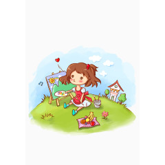 清新可爱卡通儿童插画画画