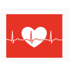 红色图案心电图