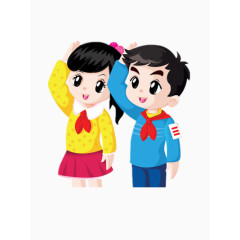 敬礼男孩和女孩