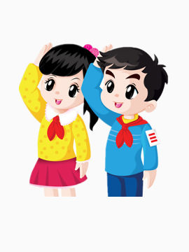 敬礼男孩和女孩