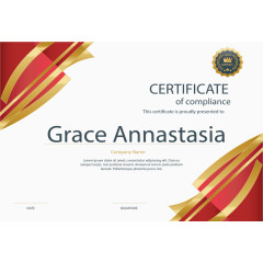 红色金边对角资格证