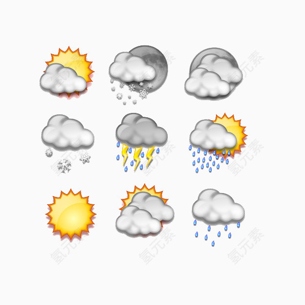多云雷电天气图标