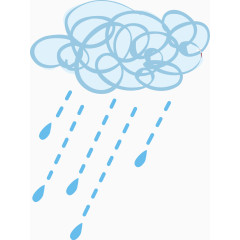 手绘下雨天矢量图