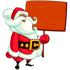 拿着牌子的圣诞老人