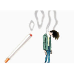 被烟雾吊死的卡通人物