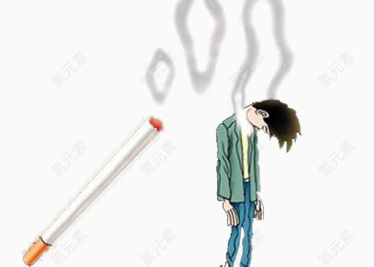 被烟雾吊死的卡通人物