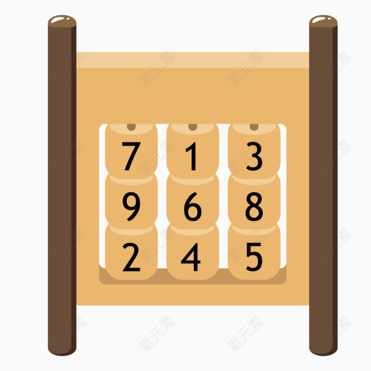 棕黄色质感儿童数字玩具