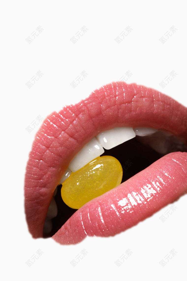 含着软糖的性感红唇
