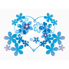 浪漫唯美蓝色婚庆元素