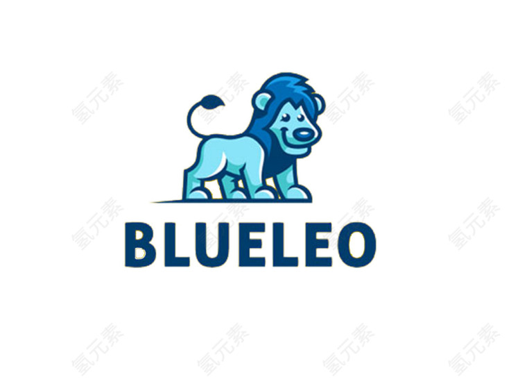 蓝色狮子LOGO设计