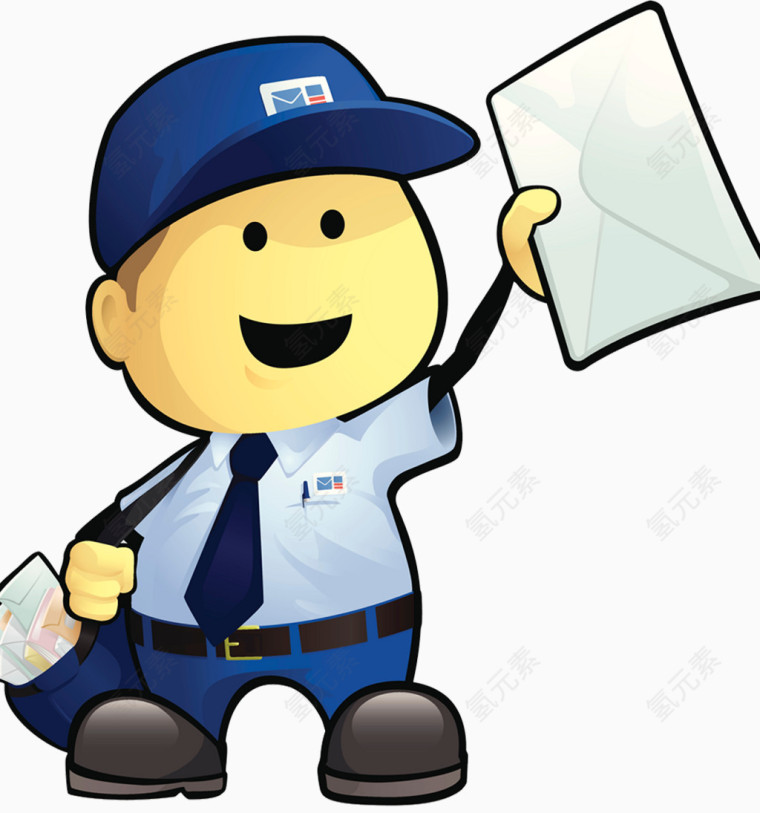 卡通邮政人员