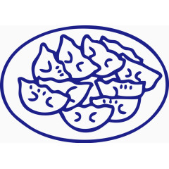 一盘水饺矢量卡通饺子