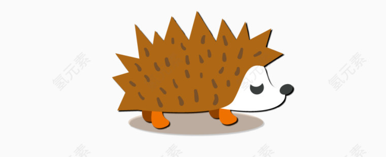 矢量灰色小刺猬 森林贴纸元素