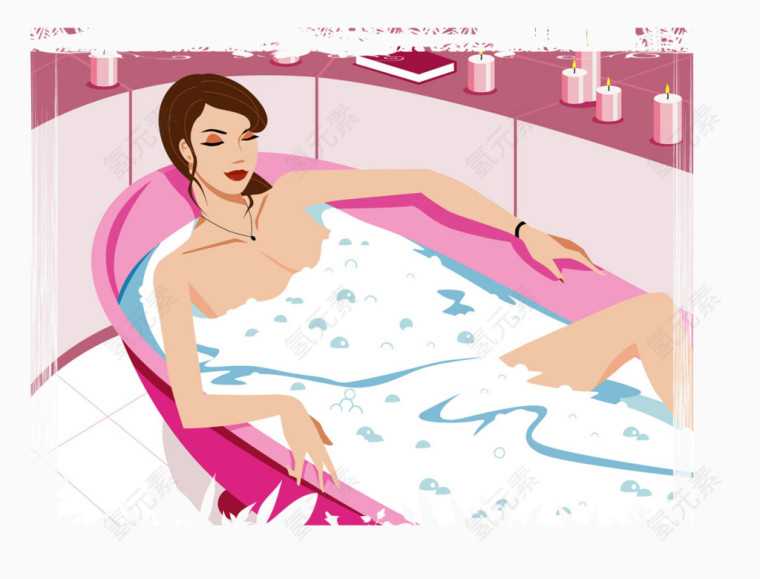 厕所洗澡的美女高清免扣素材