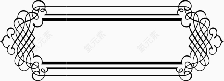 简单线条边框矢量线框图