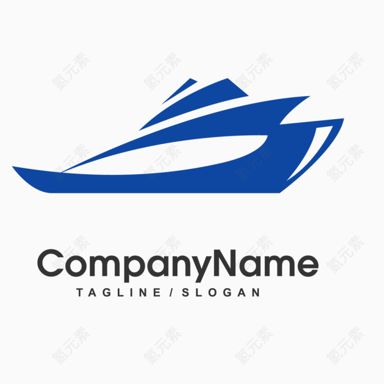 简易船舶矢量logo设计