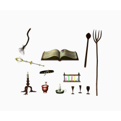 书本烛灯酒杯简单装饰品