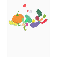 美味的南瓜茄子和花菜