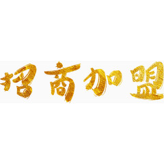 招商加盟洒金艺术字高清免抠素材