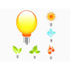 卡通灯泡节能环保素材