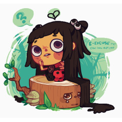 矢量思考的少女