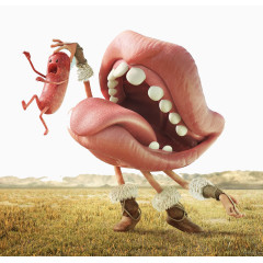 大嘴巴创意图案素材