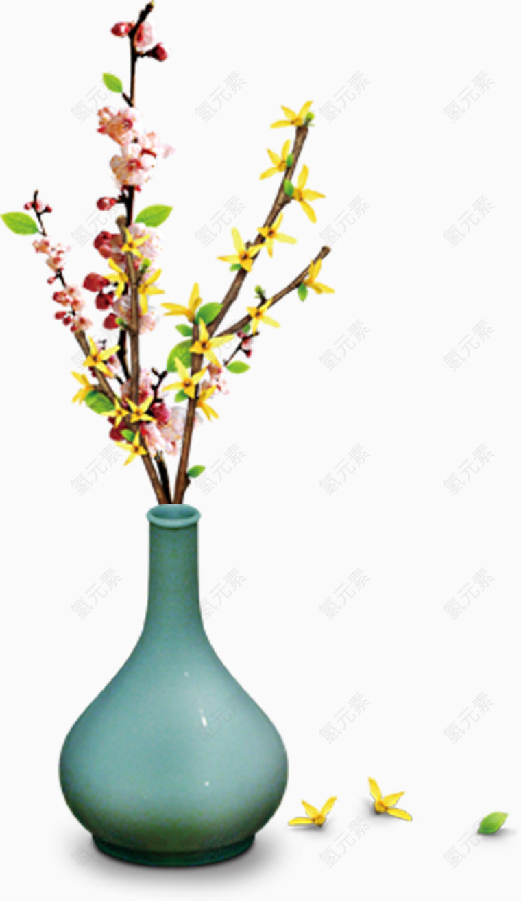 清新花瓶企业文化装饰素材