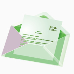 绿色质感商务卡通信封