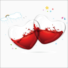 情人节玻璃爱心矢量素材