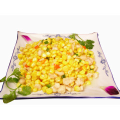 玉米炒虾仁图片素材