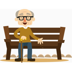 老人等待矢量人物