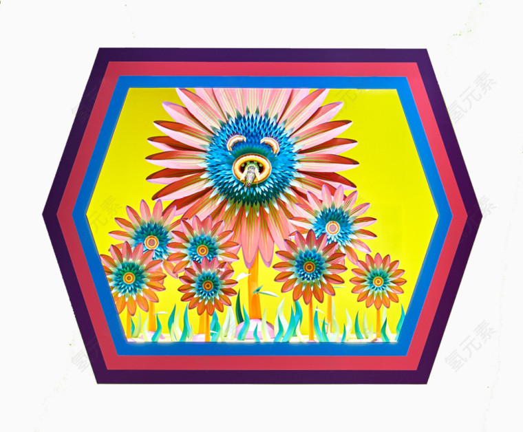 手绘彩色创意花朵