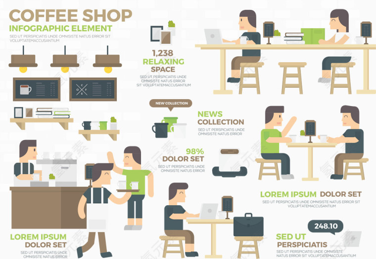 PPT商务办公矢量扁平化人物素材