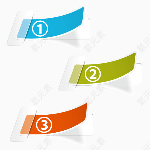 矢量图 标签 数字标签 小清新  透明贴纸