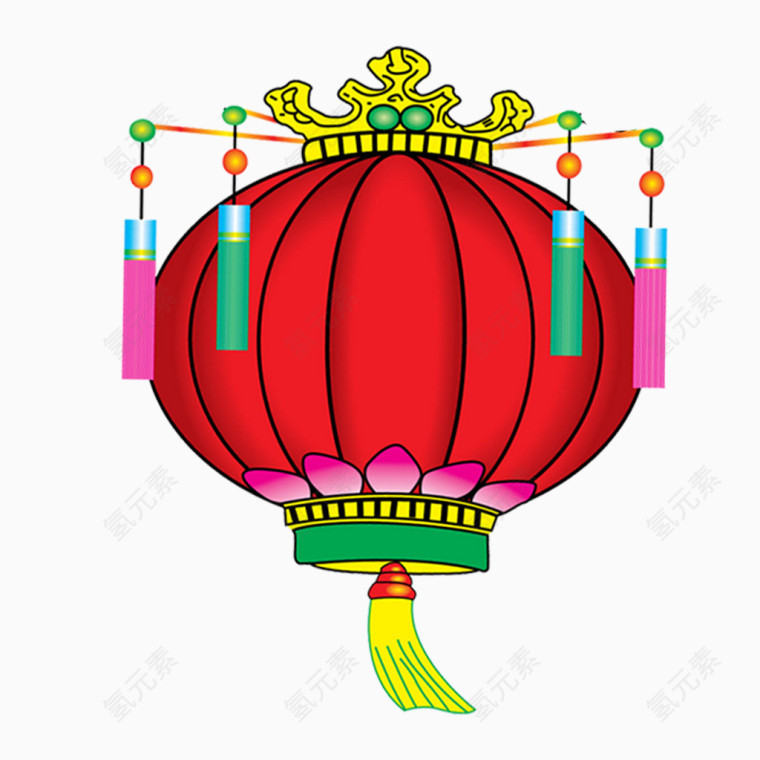 卡通灯笼装饰元素