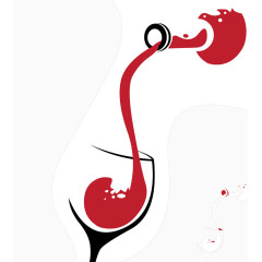 卡通红酒