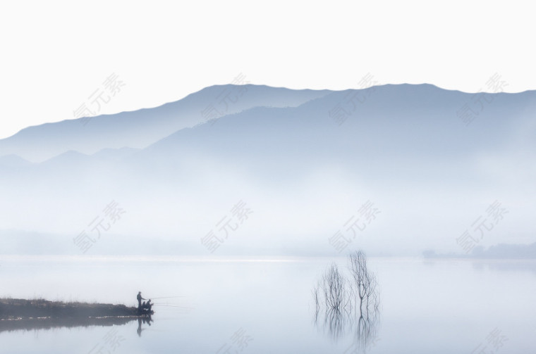 湖泊高山风景