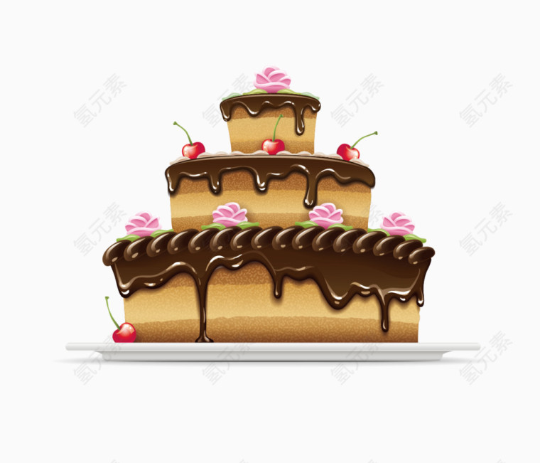 矢量精美生日蛋糕