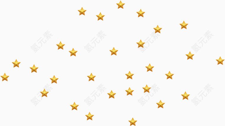 漂浮橙色五角星